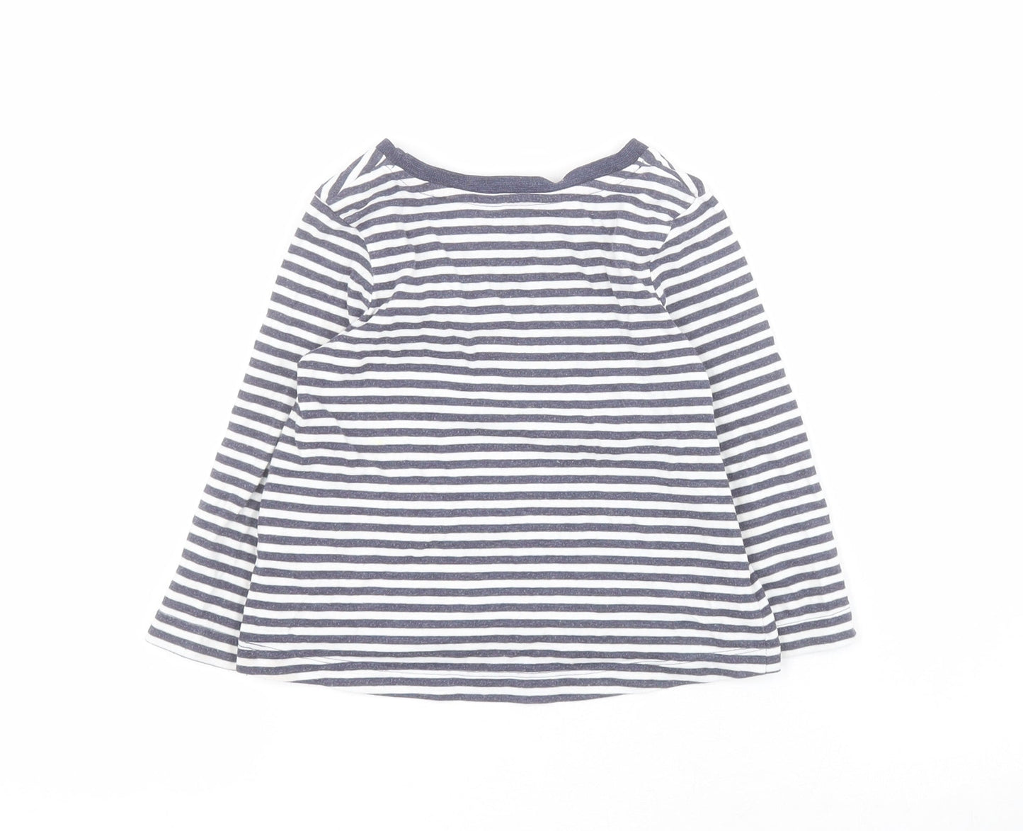 George Baby Blue Striped Cotton Pullover T-Shirt Size 12-18 Months Round Neck Pullover