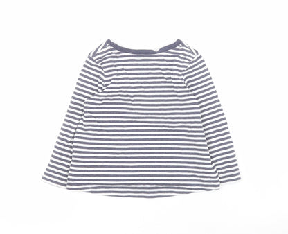 George Baby Blue Striped Cotton Pullover T-Shirt Size 12-18 Months Round Neck Pullover