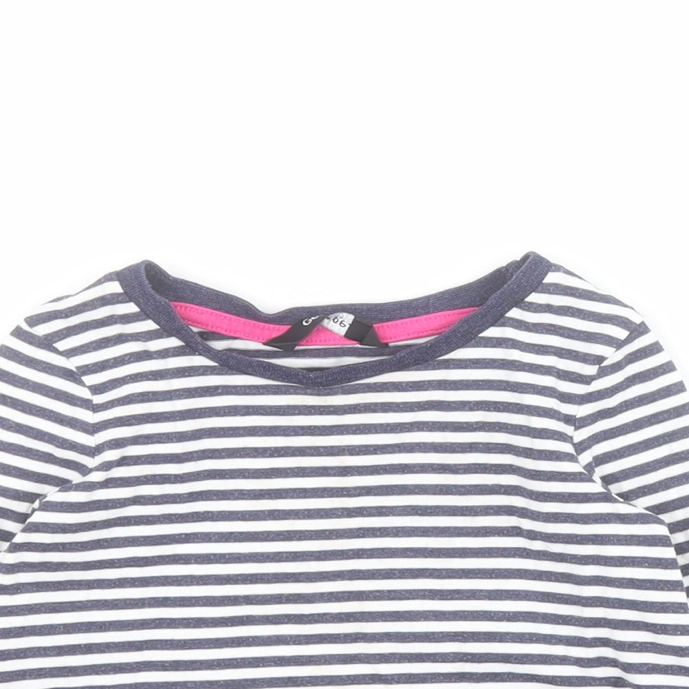 George Baby Blue Striped Cotton Pullover T-Shirt Size 12-18 Months Round Neck Pullover
