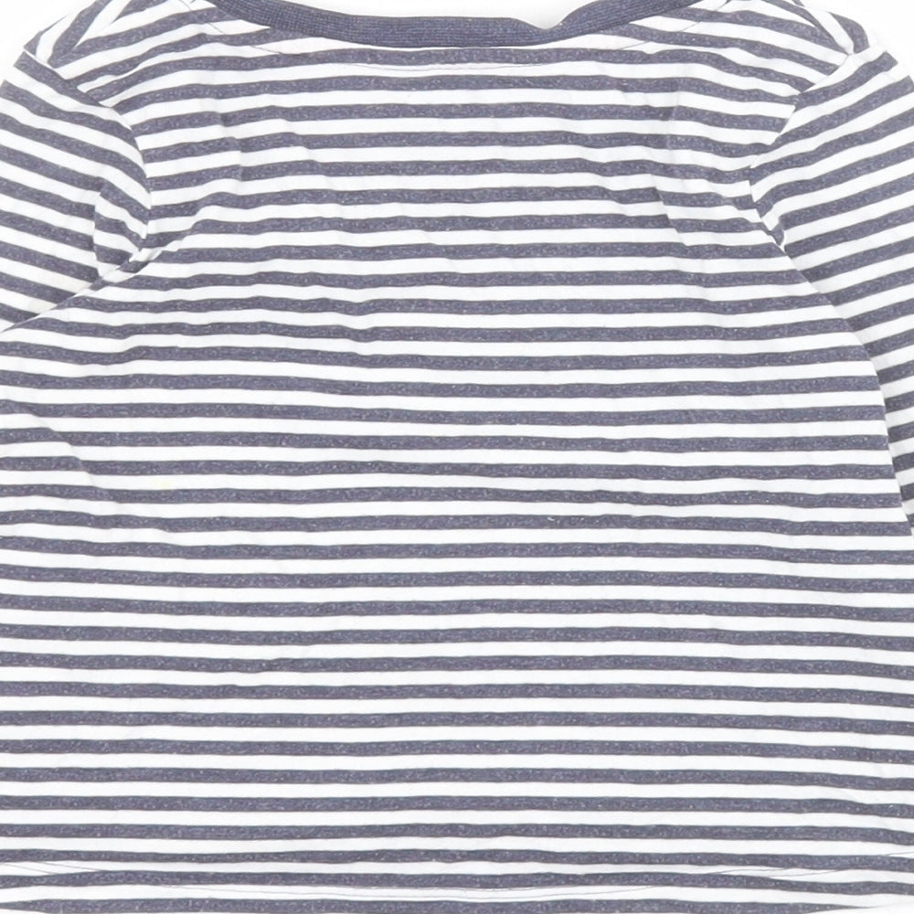 George Baby Blue Striped Cotton Pullover T-Shirt Size 12-18 Months Round Neck Pullover