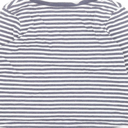 George Baby Blue Striped Cotton Pullover T-Shirt Size 12-18 Months Round Neck Pullover