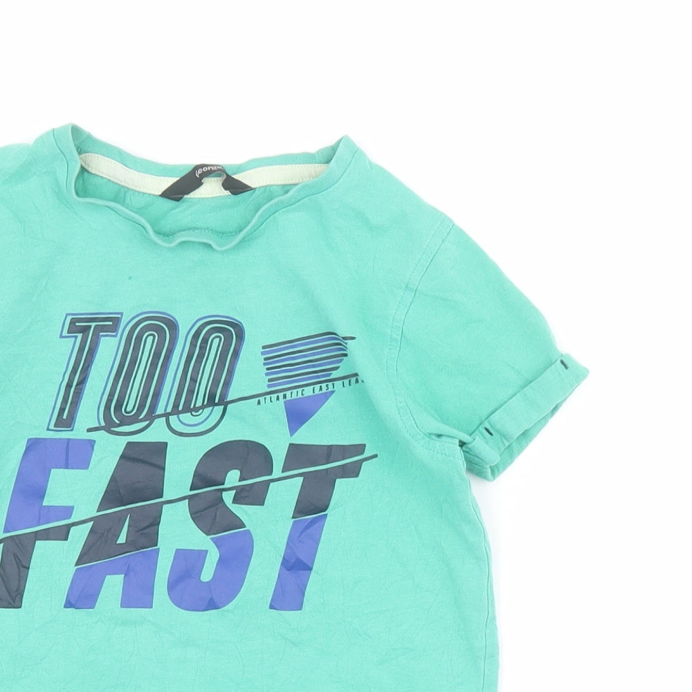 George Boys Green  100% Cotton Pullover T-Shirt Size 6-7 Years Round Neck Pullover