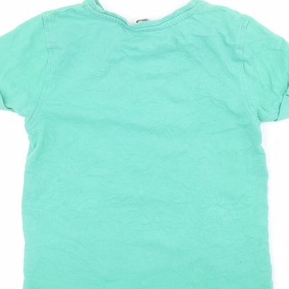 George Boys Green  100% Cotton Pullover T-Shirt Size 6-7 Years Round Neck Pullover