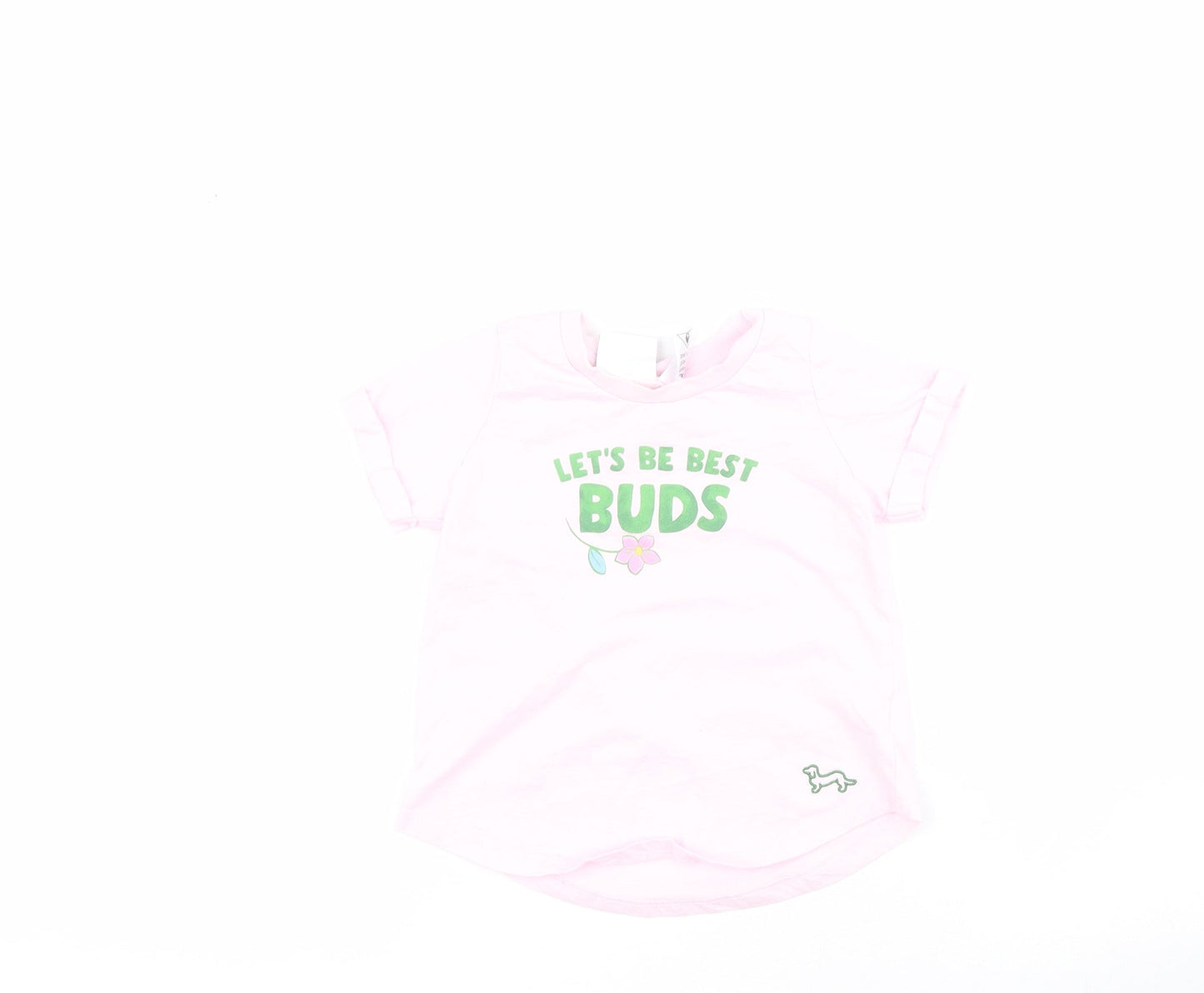 Peter Alexander Baby Baby Pink  100% Cotton Basic T-Shirt Size 18-24 Months Crew Neck Pullover