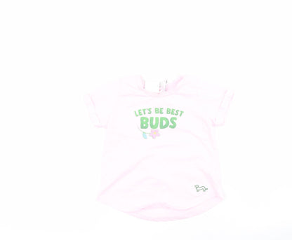 Peter Alexander Baby Baby Pink  100% Cotton Basic T-Shirt Size 18-24 Months Crew Neck Pullover