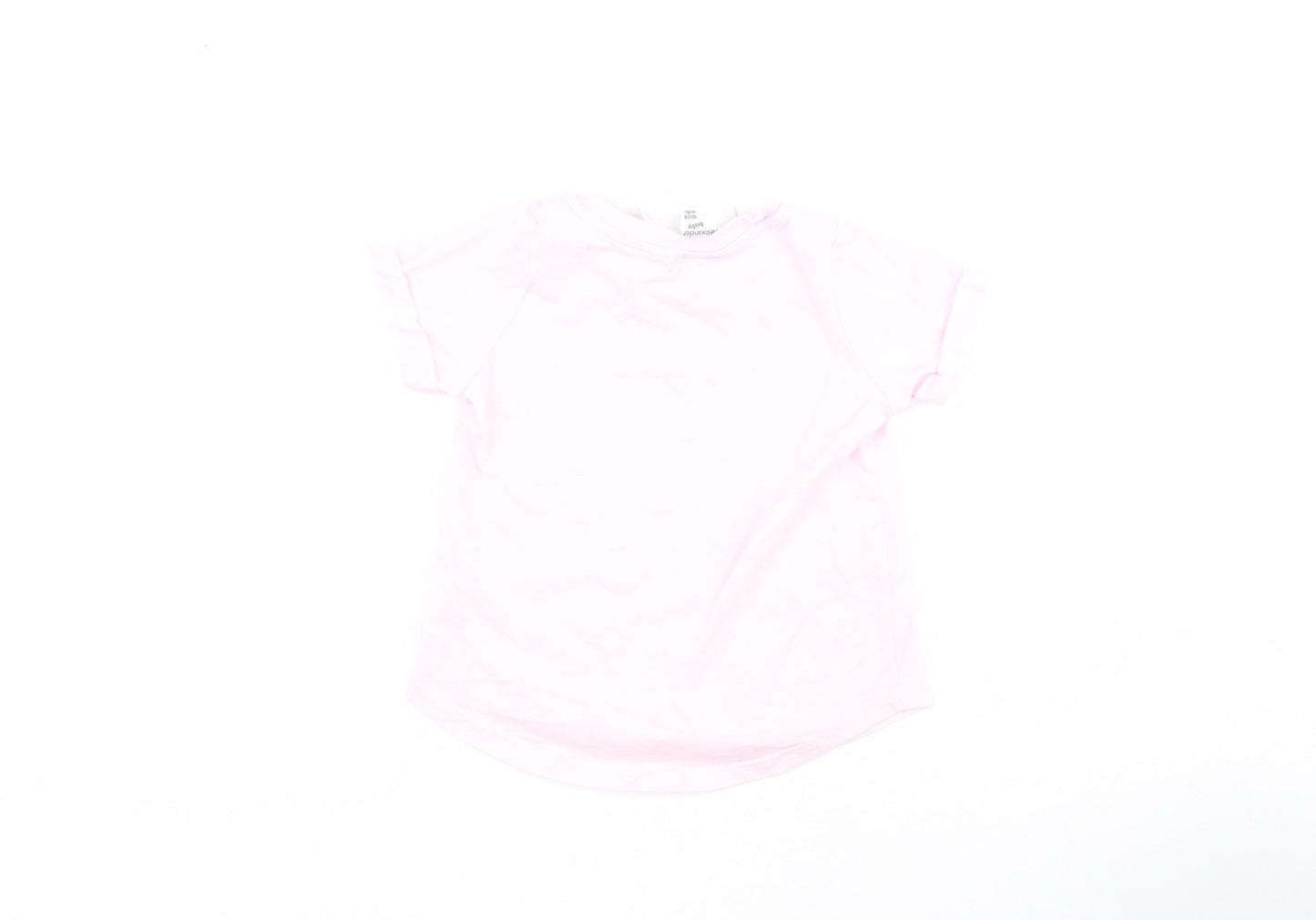 Peter Alexander Baby Baby Pink  100% Cotton Basic T-Shirt Size 18-24 Months Crew Neck Pullover