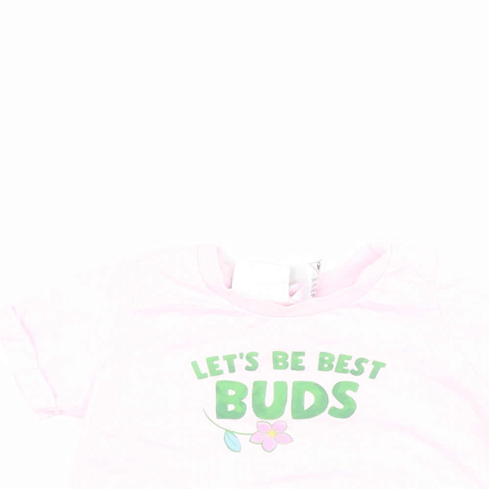 Peter Alexander Baby Baby Pink  100% Cotton Basic T-Shirt Size 18-24 Months Crew Neck Pullover