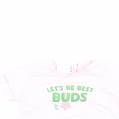 Peter Alexander Baby Baby Pink  100% Cotton Basic T-Shirt Size 18-24 Months Crew Neck Pullover