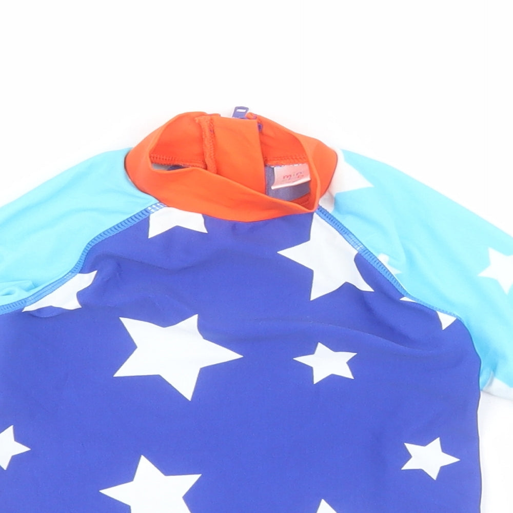 Mini Club Baby Blue  Polyamide Basic T-Shirt Size 12-18 Months High Neck Zip - Swimwear