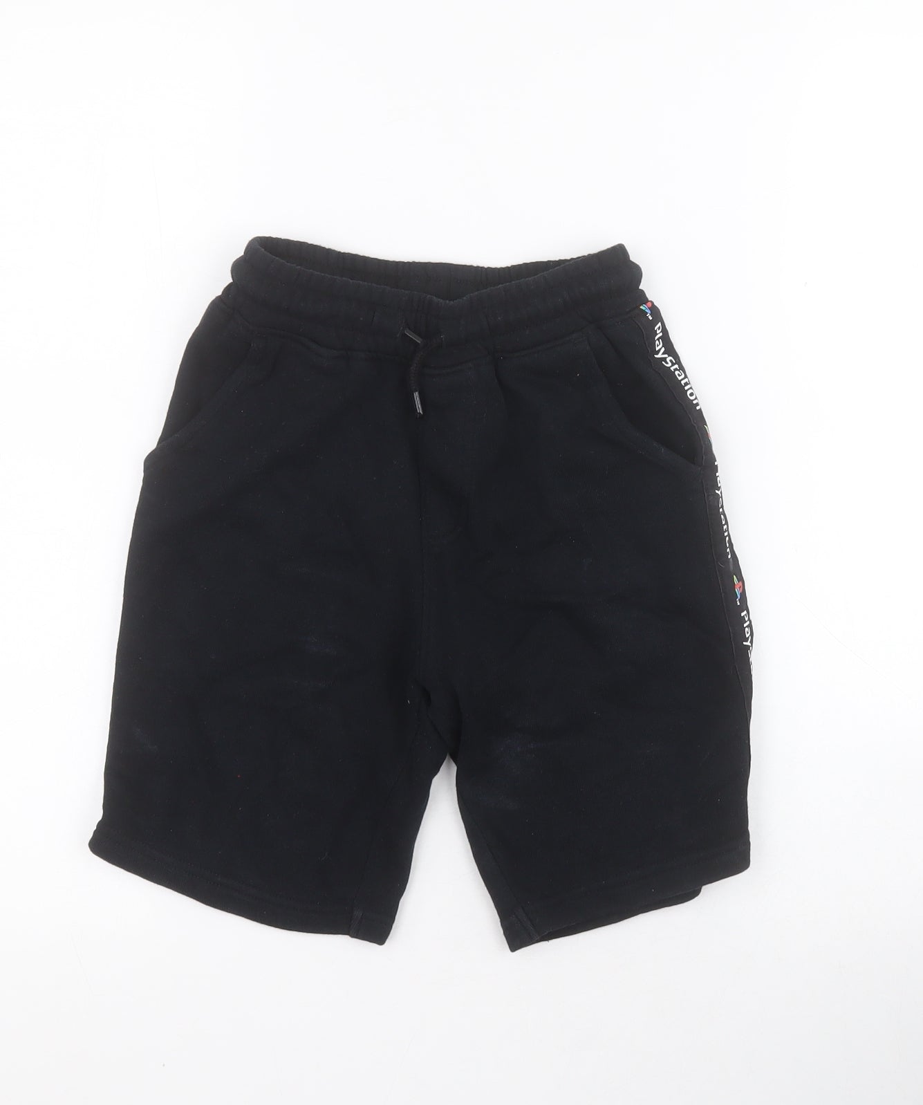 NEXT Boys Black  100% Cotton Sweat Shorts Size 9 Years  Regular Drawstring - Playstation