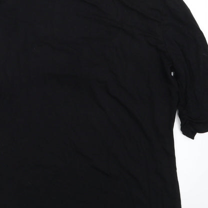 Womens UK Size M Cable & Gauge Black Basic T-Shirt