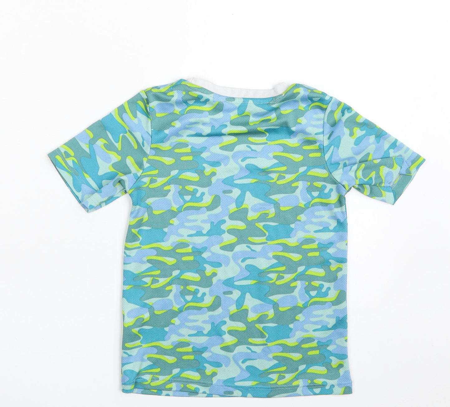 Pep&Co Boys Green Camouflage 100% Polyester Pullover T-Shirt Size 4-5 Years Crew Neck Pullover