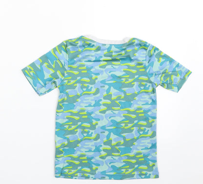Pep&Co Boys Green Camouflage 100% Polyester Pullover T-Shirt Size 4-5 Years Crew Neck Pullover