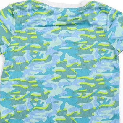 Pep&Co Boys Green Camouflage 100% Polyester Pullover T-Shirt Size 4-5 Years Crew Neck Pullover