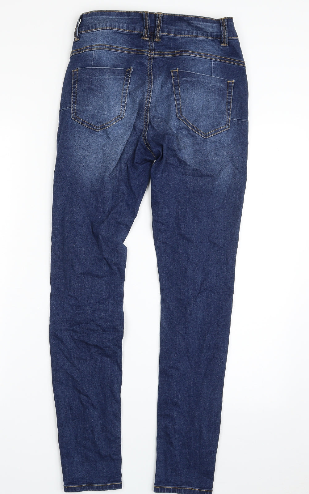 Denim & Co. Womens Blue  Cotton Skinny Jeans Size 10 L29 in Slim Zip