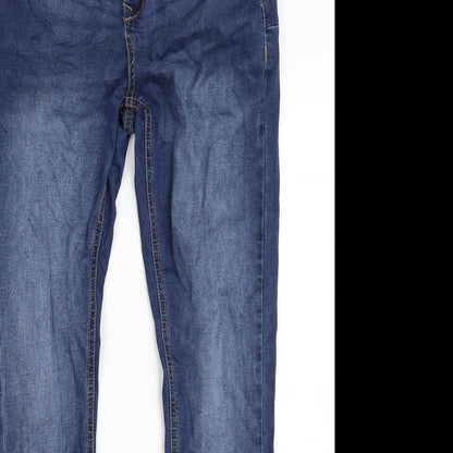 Denim & Co. Womens Blue  Cotton Skinny Jeans Size 10 L29 in Slim Zip