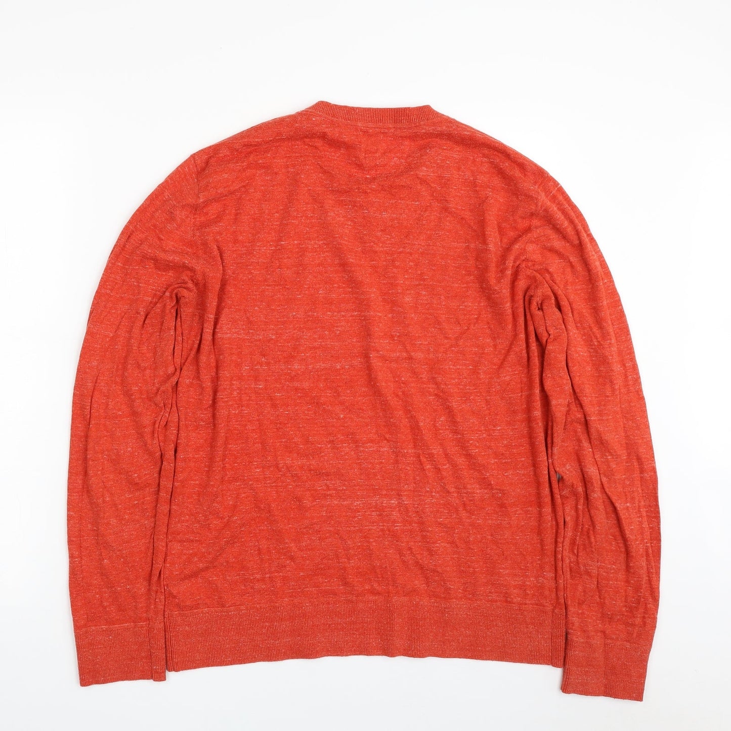 Gap Mens Orange Crew Neck  Cotton Pullover Jumper Size M
