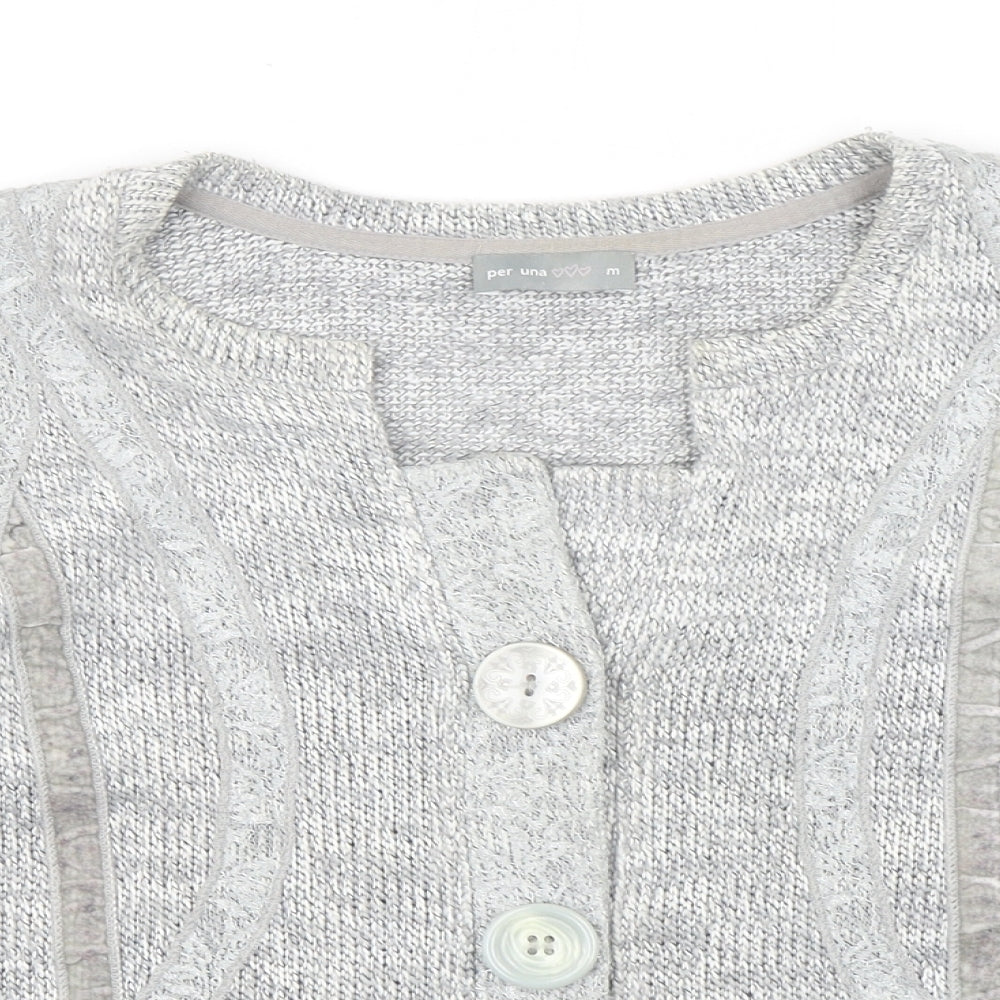 Womens UK Size M Per Una Grey Cardigan Jumper
