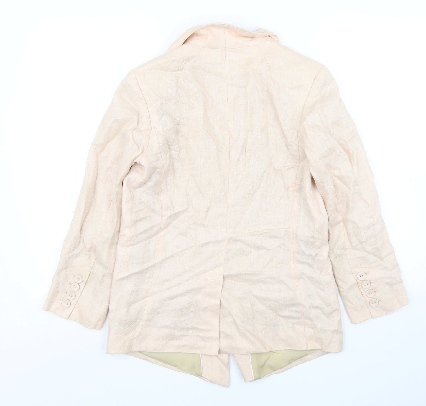 H&M Womens Pink  Linen Jacket Blazer Size 8