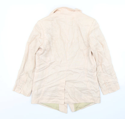 H&M Womens Pink  Linen Jacket Blazer Size 8
