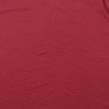 Capsule Womens Red  Cotton Basic T-Shirt Size 26 Round Neck