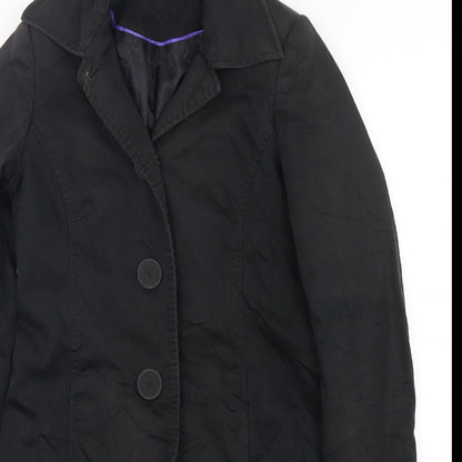 Womens UK Size 10 South Black Overcoat