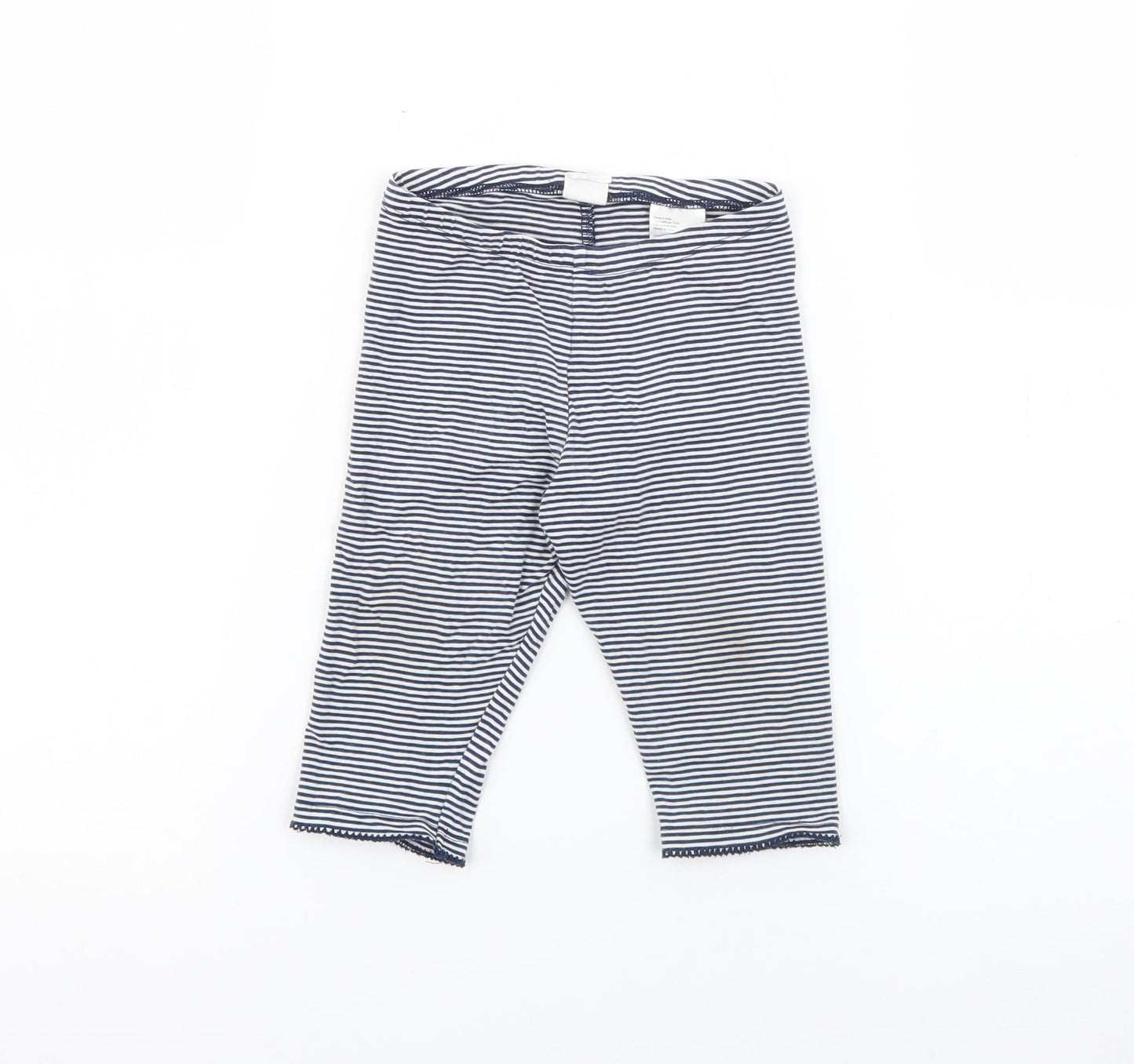 H&M Girls Blue Striped Cotton Pedal Pusher Trousers Size 2 Years  Regular