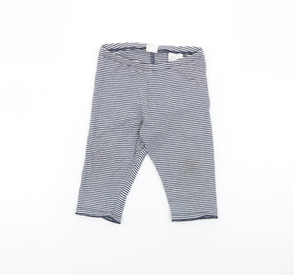 H&M Girls Blue Striped Cotton Pedal Pusher Trousers Size 2 Years  Regular