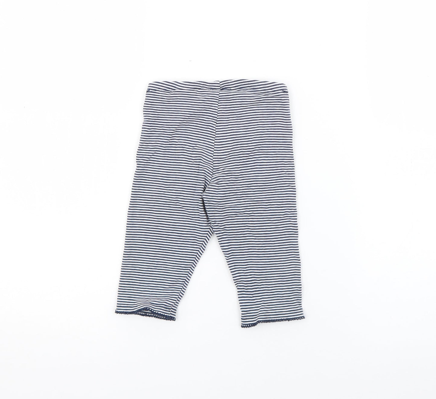 H&M Girls Blue Striped Cotton Pedal Pusher Trousers Size 2 Years  Regular