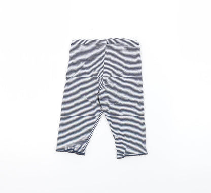 H&M Girls Blue Striped Cotton Pedal Pusher Trousers Size 2 Years  Regular