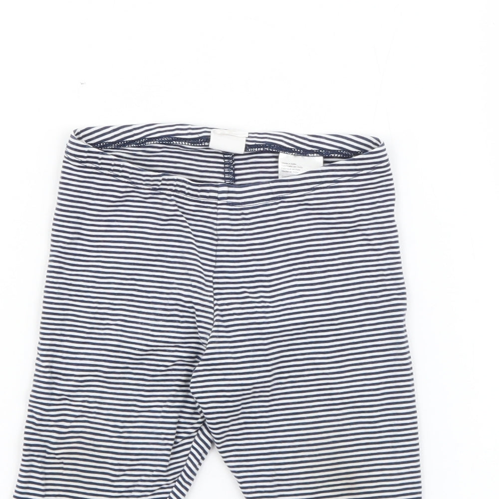 H&M Girls Blue Striped Cotton Pedal Pusher Trousers Size 2 Years  Regular