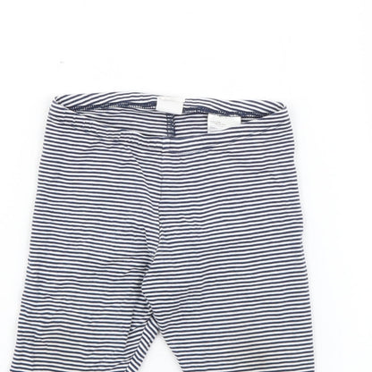 H&M Girls Blue Striped Cotton Pedal Pusher Trousers Size 2 Years  Regular