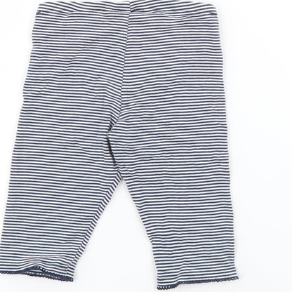 H&M Girls Blue Striped Cotton Pedal Pusher Trousers Size 2 Years  Regular