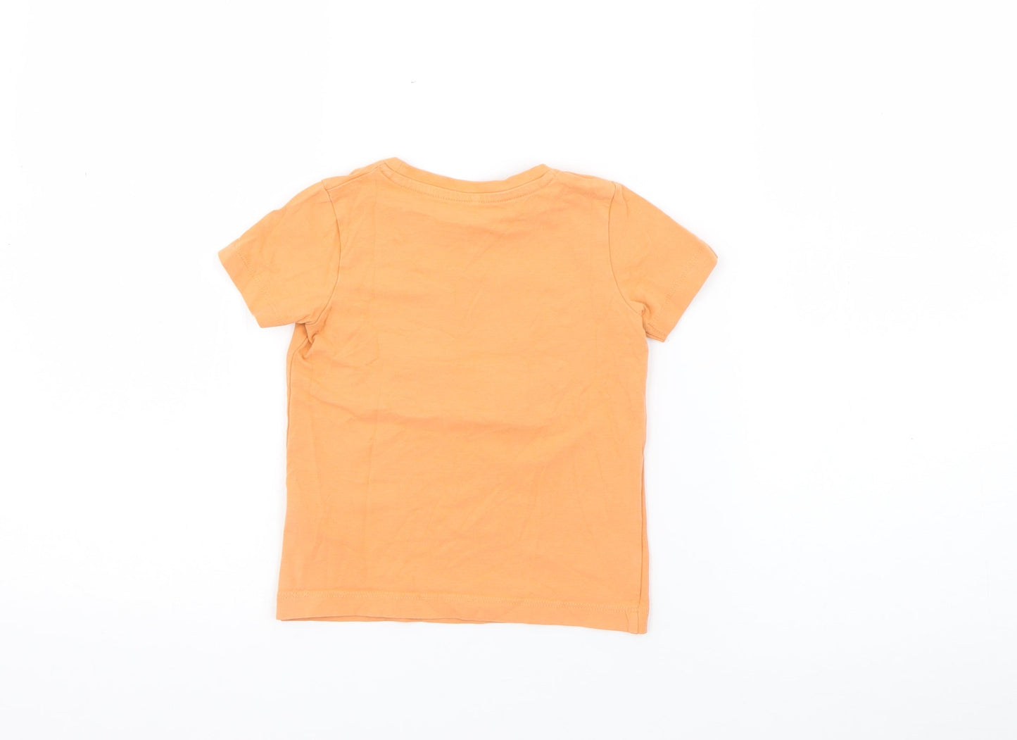 name it Girls Orange  Cotton Pullover T-Shirt Size 9-12 Months Crew Neck