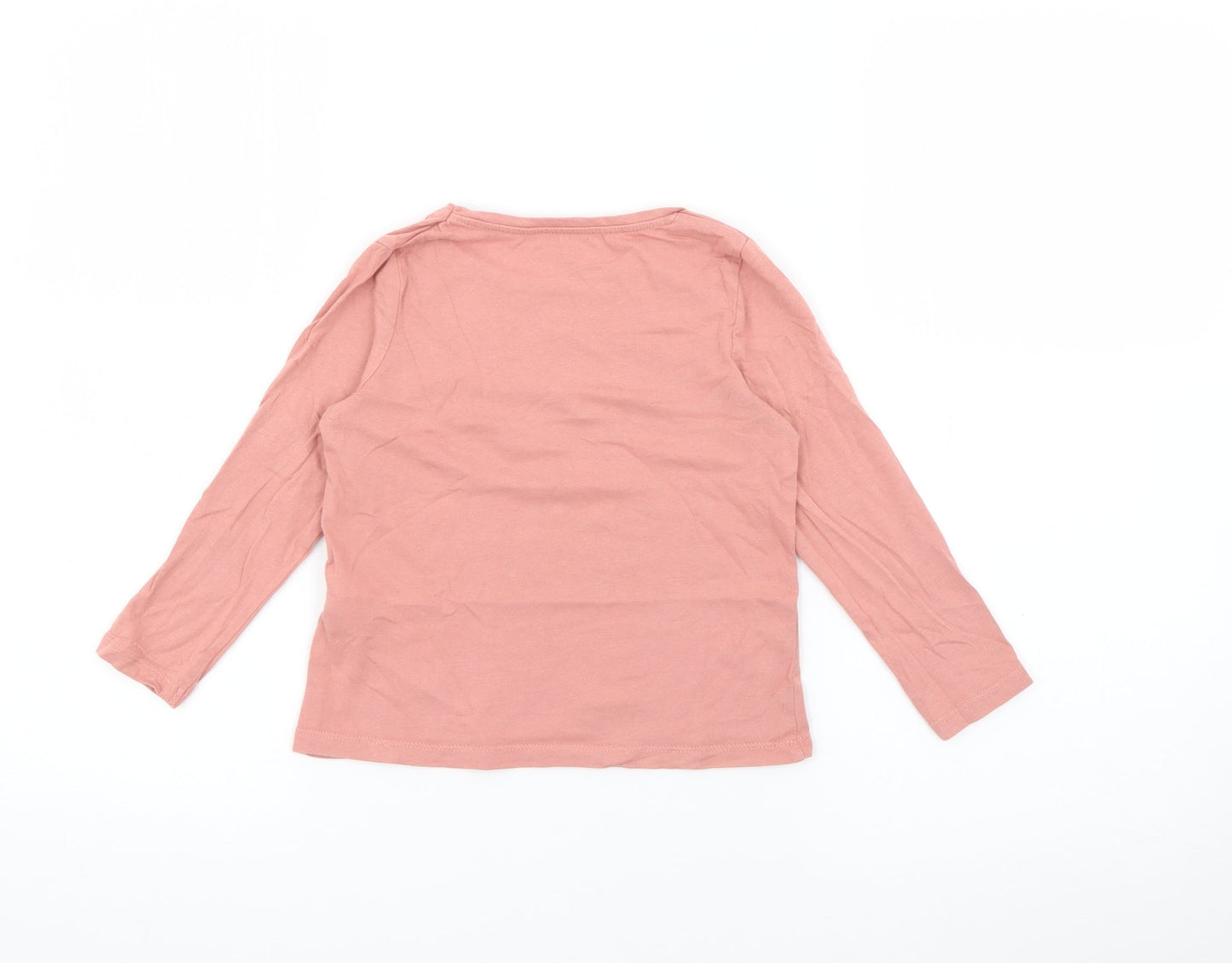 RTR Girls Pink  Cotton Pullover T-Shirt Size 5 Years Crew Neck  - Squirrel