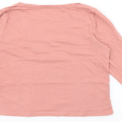 RTR Girls Pink  Cotton Pullover T-Shirt Size 5 Years Crew Neck  - Squirrel