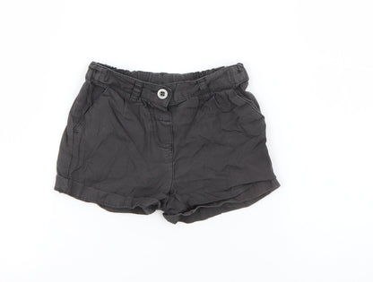 NEXT Baby Grey  Cotton Cropped Trousers Size 9-12 Months  Button