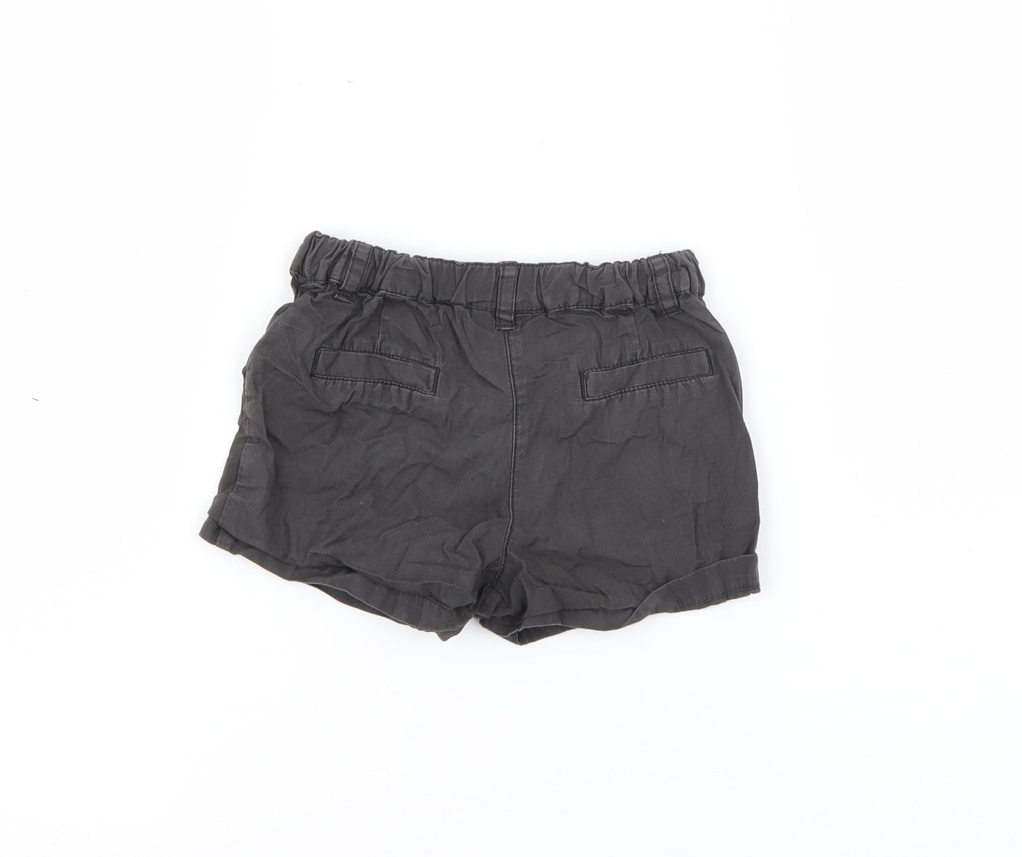 NEXT Baby Grey  Cotton Cropped Trousers Size 9-12 Months  Button