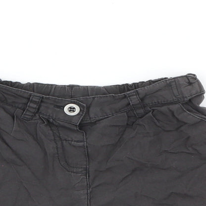 NEXT Baby Grey  Cotton Cropped Trousers Size 9-12 Months  Button