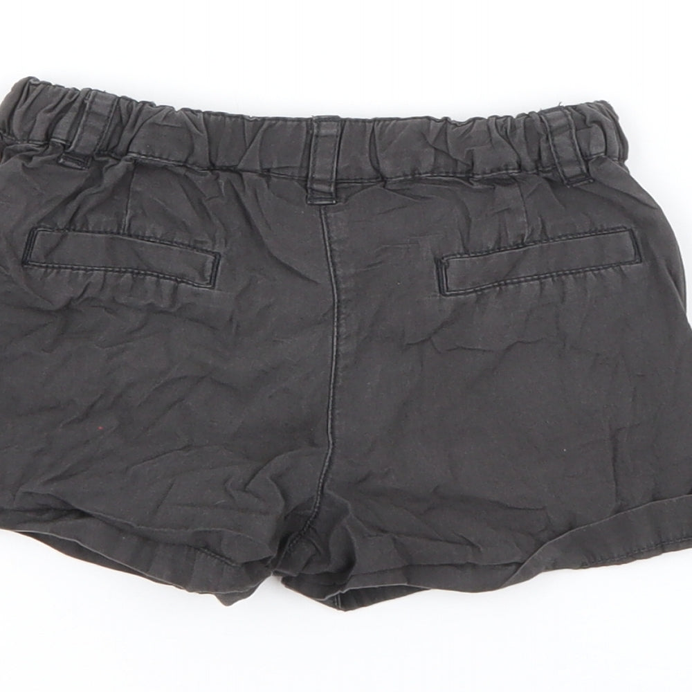 NEXT Baby Grey  Cotton Cropped Trousers Size 9-12 Months  Button