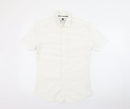 Mens UK Size S Topman Ivory  Button-Up Long Sleeve Casual Shirt