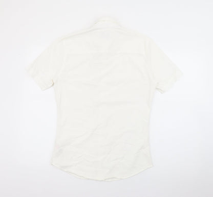 Mens UK Size S Topman Ivory  Button-Up Long Sleeve Casual Shirt