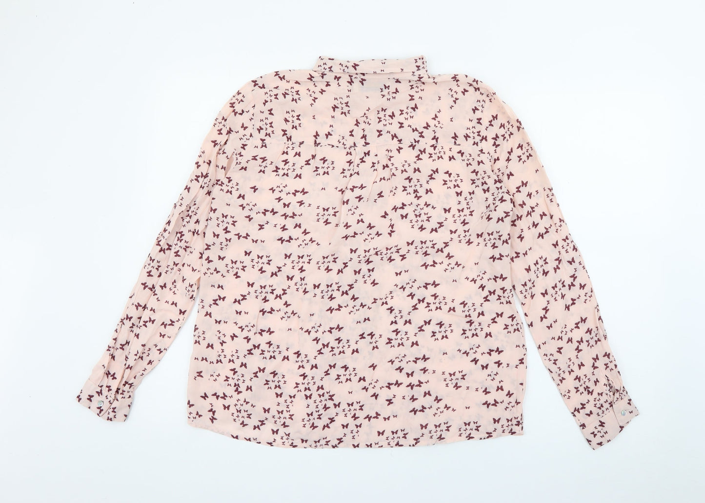 Womens UK Size M Pull & Bear Pink Basic Button-Up
