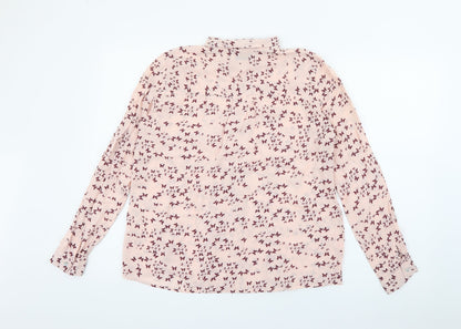 Womens UK Size M Pull & Bear Pink Basic Button-Up