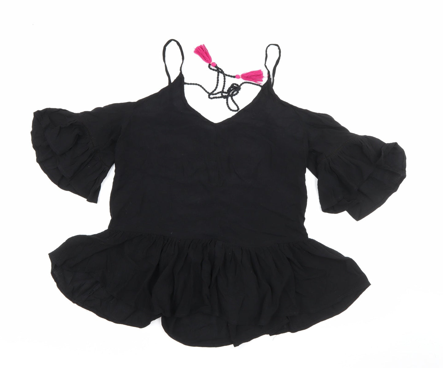 George Womens Black Scoop Neck  Viscose Pullover Jumper Size 8