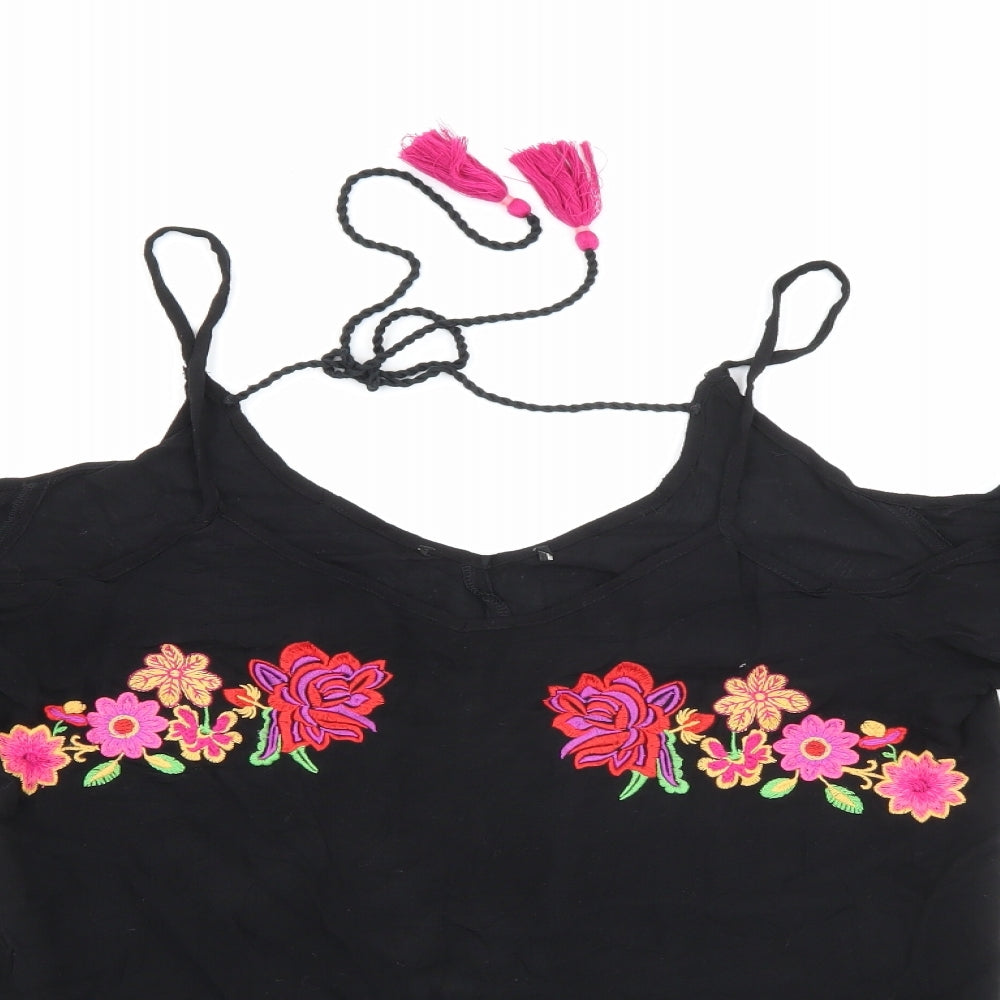 George Womens Black Scoop Neck  Viscose Pullover Jumper Size 8