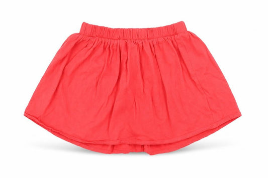 Front view of RTR girls’ red cotton flare skirt, size 4, years regular
