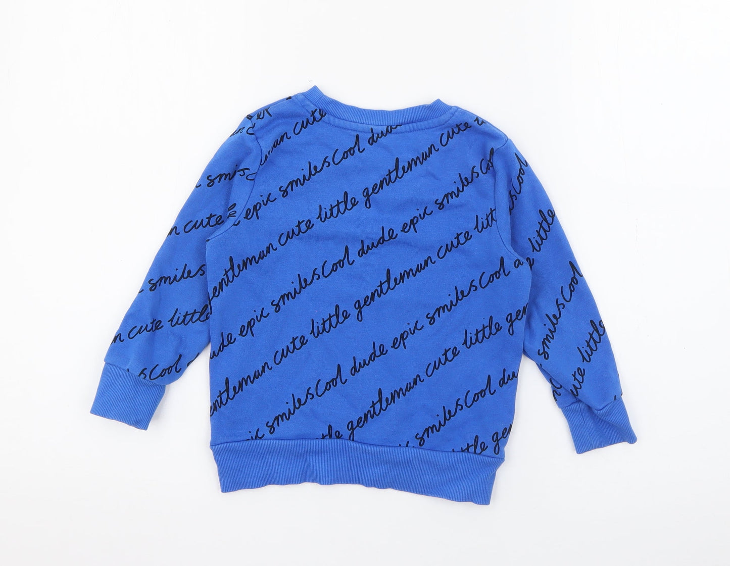 Georgeq Boys Blue Geometric Cotton Pullover Sweatshirt Size 2-3 Years
