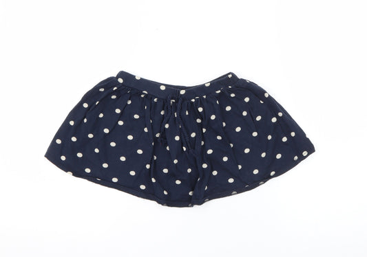 Front view of RTR girls’ blue polka dot cotton flare skirt, size 4, years regular