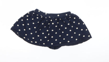 RTR Girls Blue Polka Dot Cotton Flare Skirt Size 4 Years  Regular